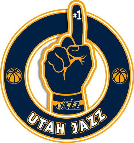 Number One Hand Utah Jazz logo vinyl decal